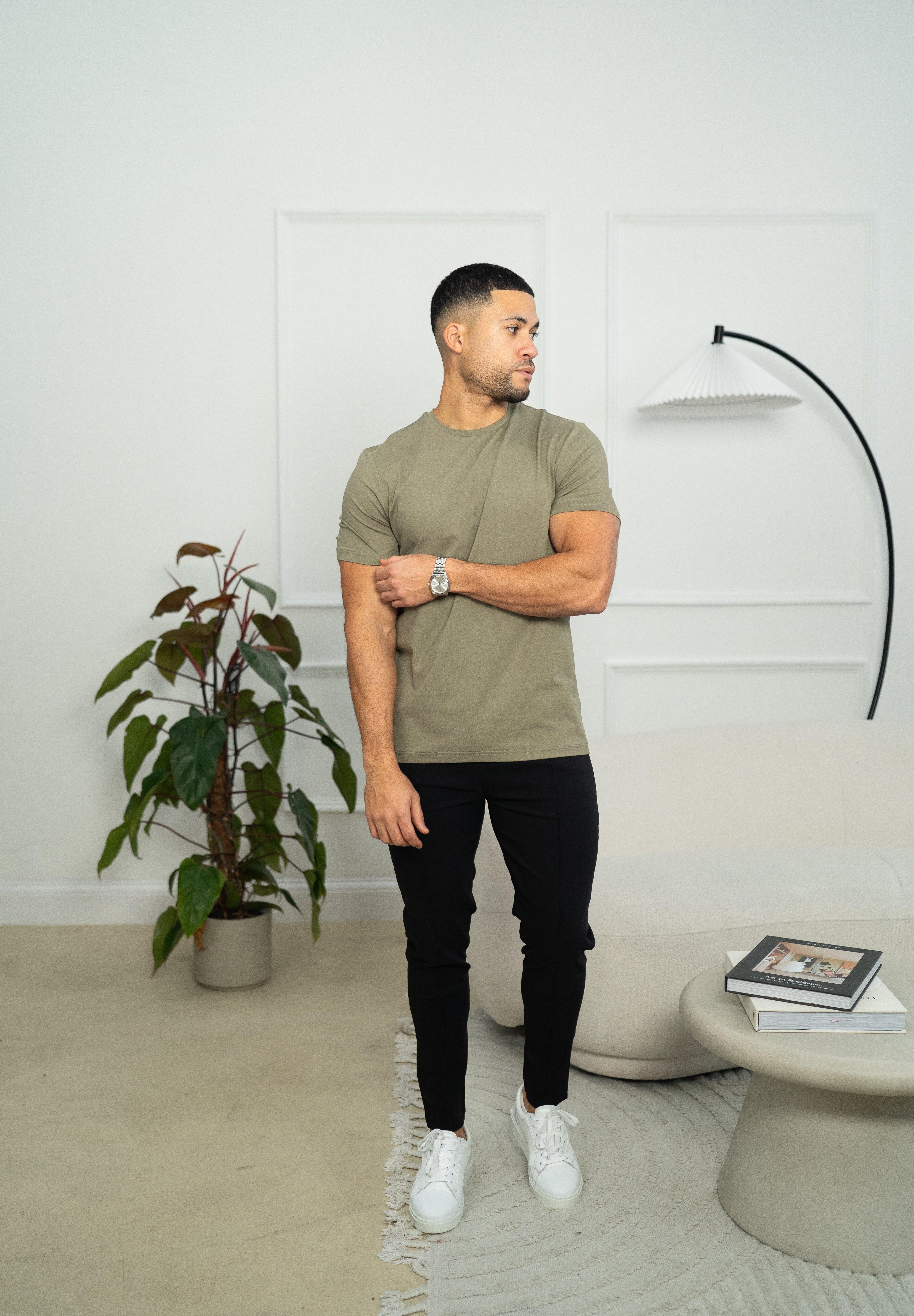 Capo Crew Neck Every Day Cotton T-Shirt - Olive