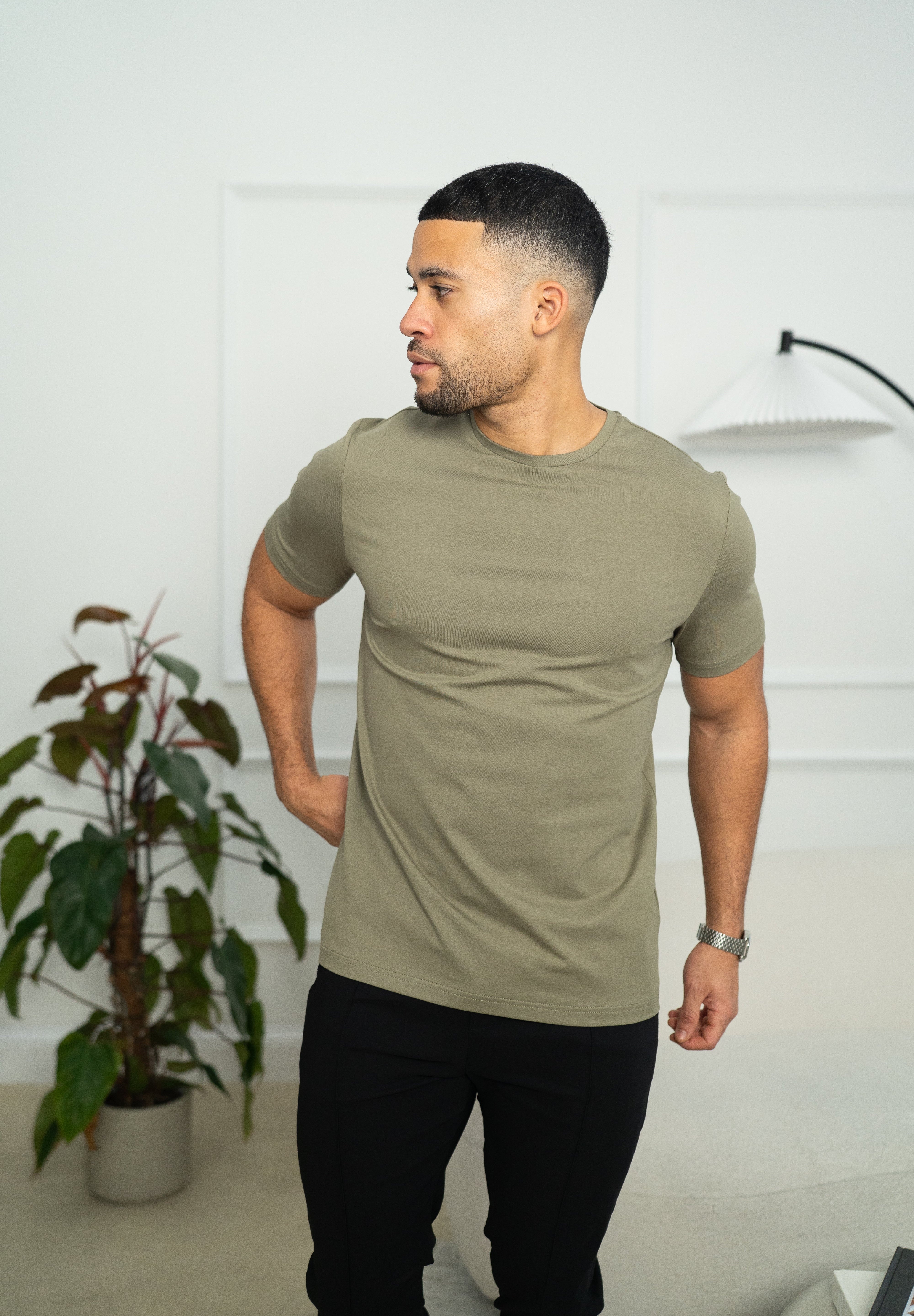 Capo Crew Neck Every Day Cotton T-Shirt - Olive