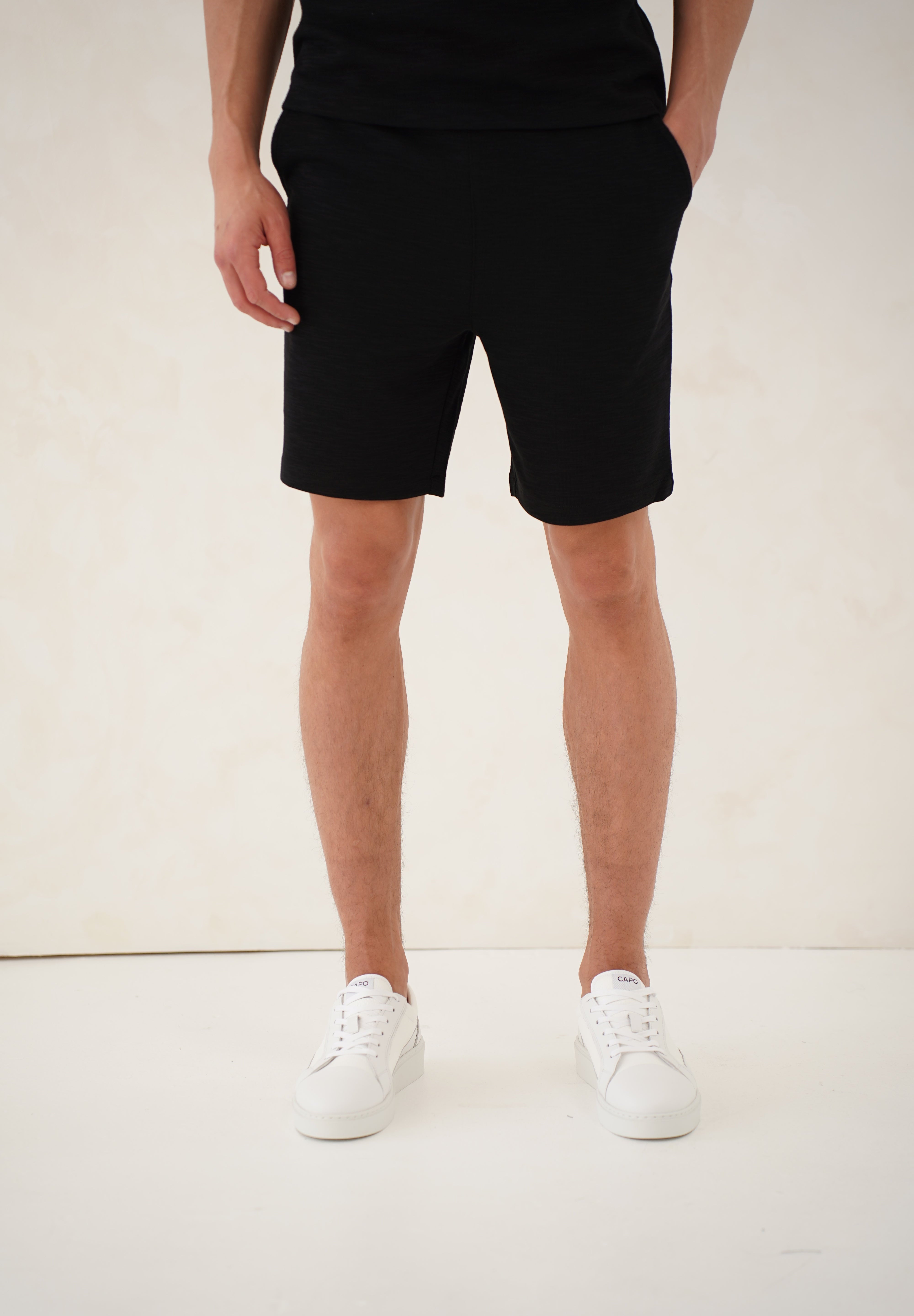 Capo Jersey Slub Shorts - Black