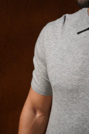 Capo Button Up SS Polo Shirt - Grey