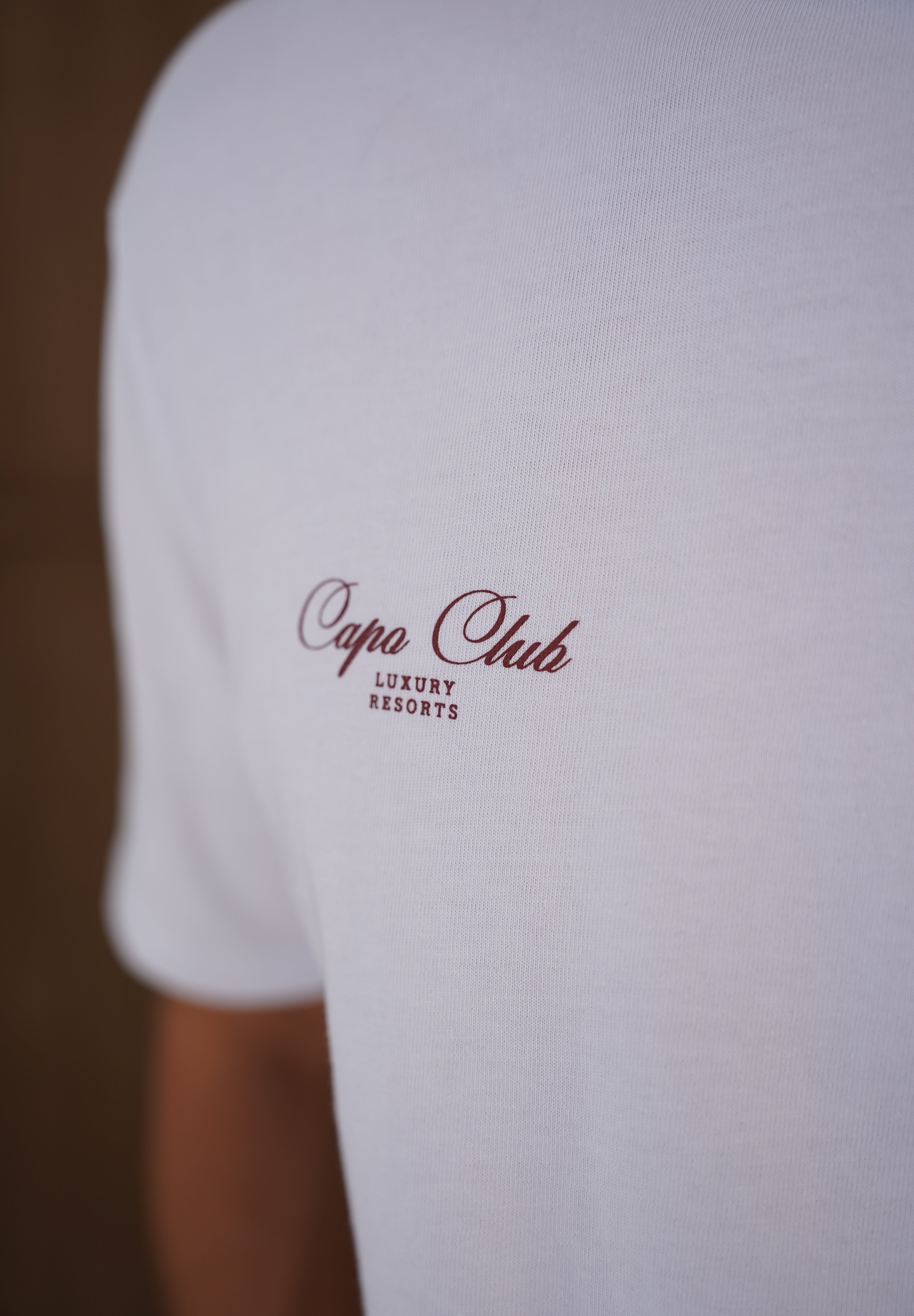 Capo Emblem T-Shirt - White/Burgundy