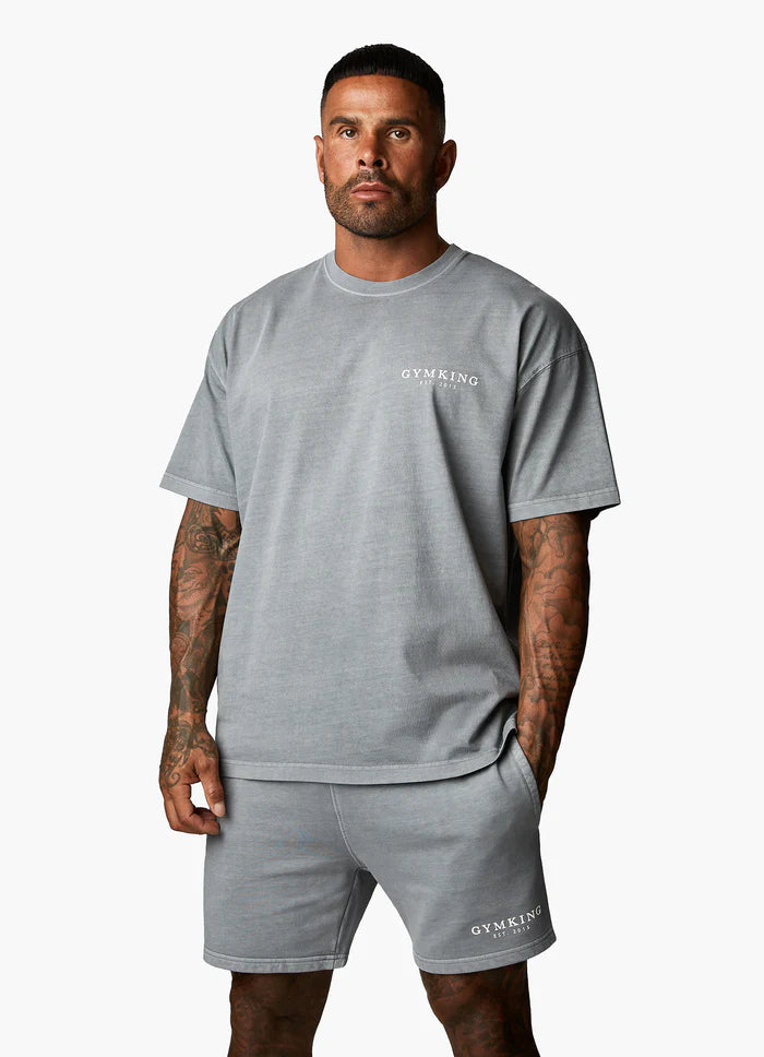 Gym King Est. Legacy Washed Tee - Washed Grey