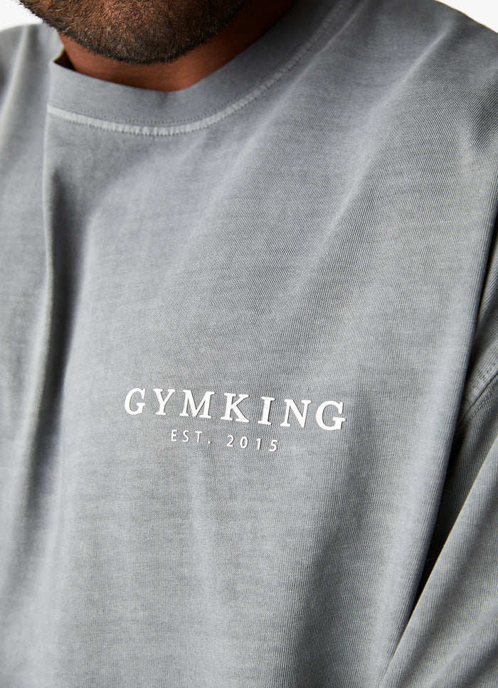 Gym King Est. Legacy Washed Tee - Washed Grey