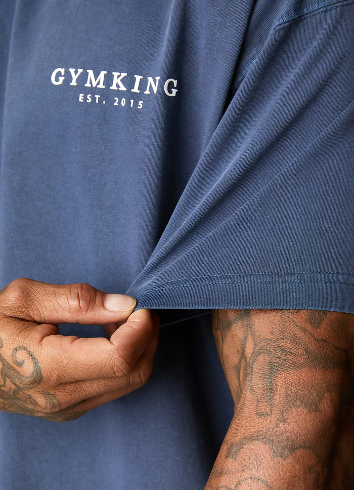 Gym King Est. Legacy Washed Tee - Washed Indigo