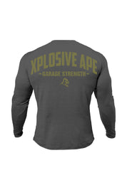 XAPE Garage Strength Long Sleeve Tee - Charcoal