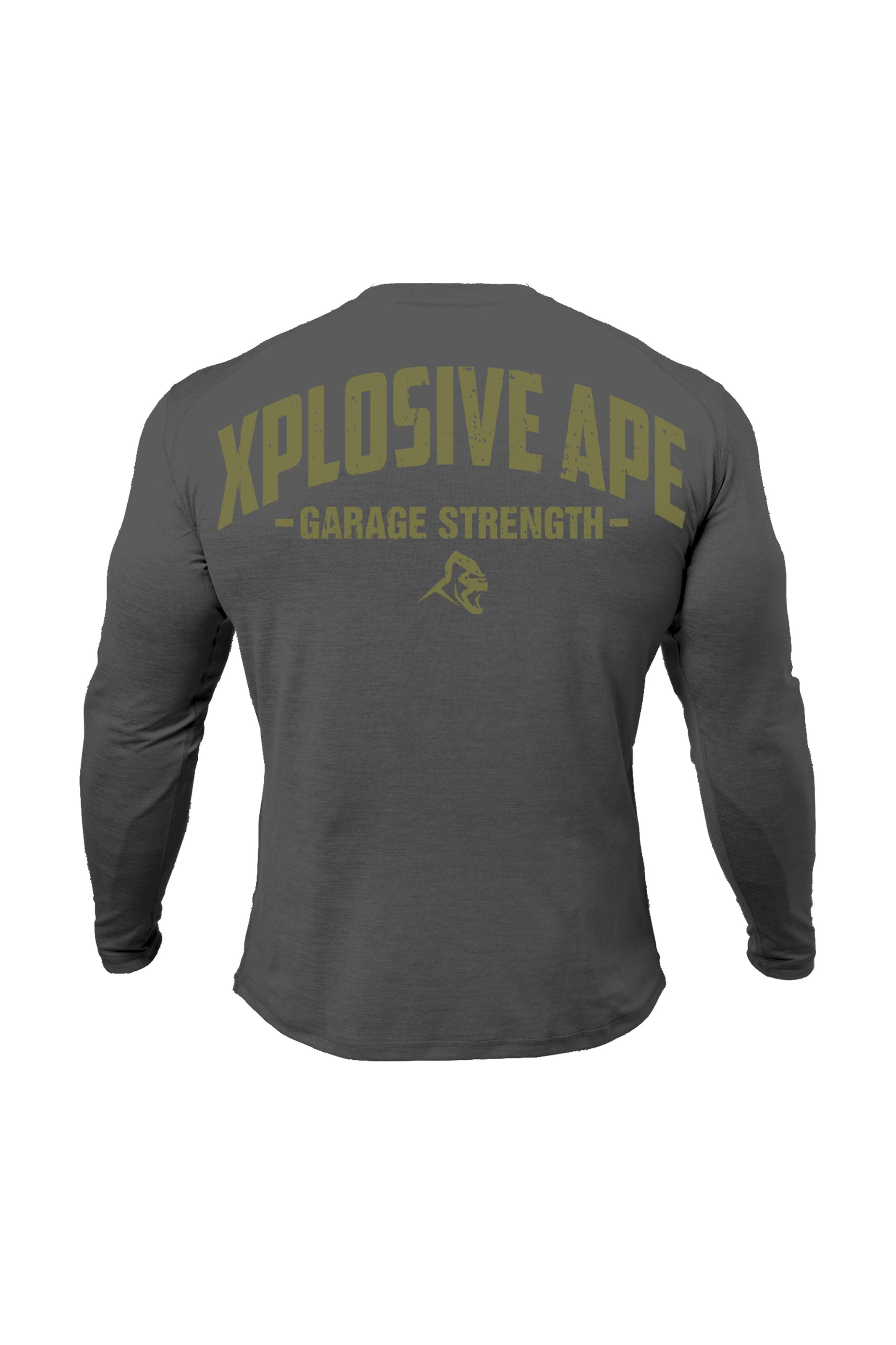 XAPE Garage Strength Long Sleeve Tee - Charcoal