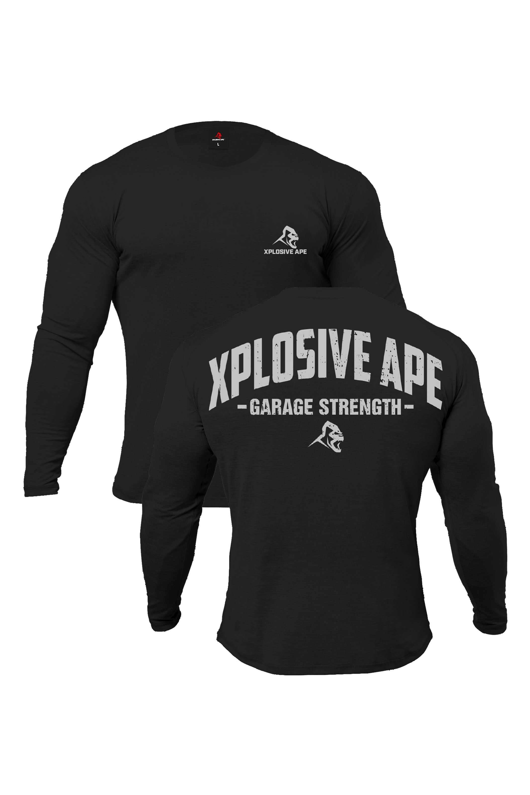 XAPE Garage Strength Long Sleeve Tee - Black