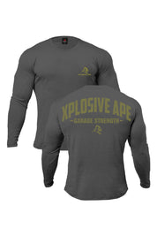 XAPE Garage Strength Long Sleeve Tee - Charcoal