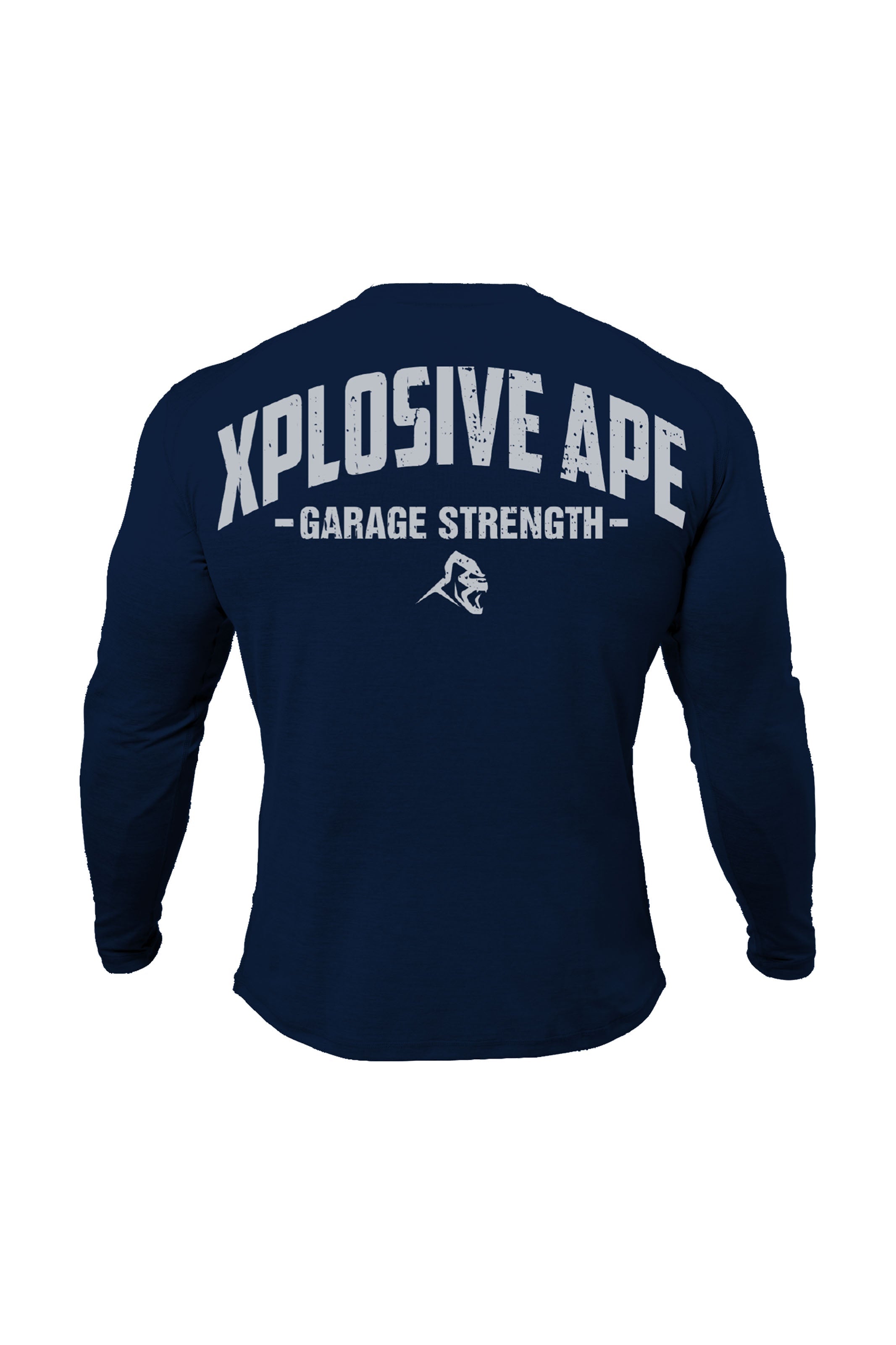 XAPE Garage Strength Long Sleeve Tee - Navy