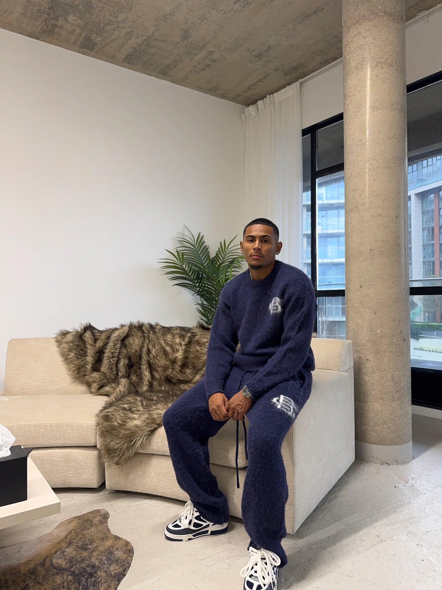 Bénir Mohair Knit BC Jumper - Navy