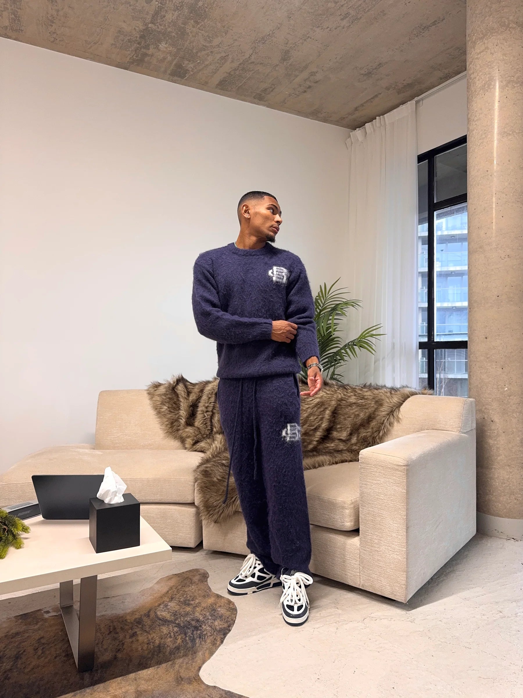 Bénir Mohair Knit BC Jogger - Navy