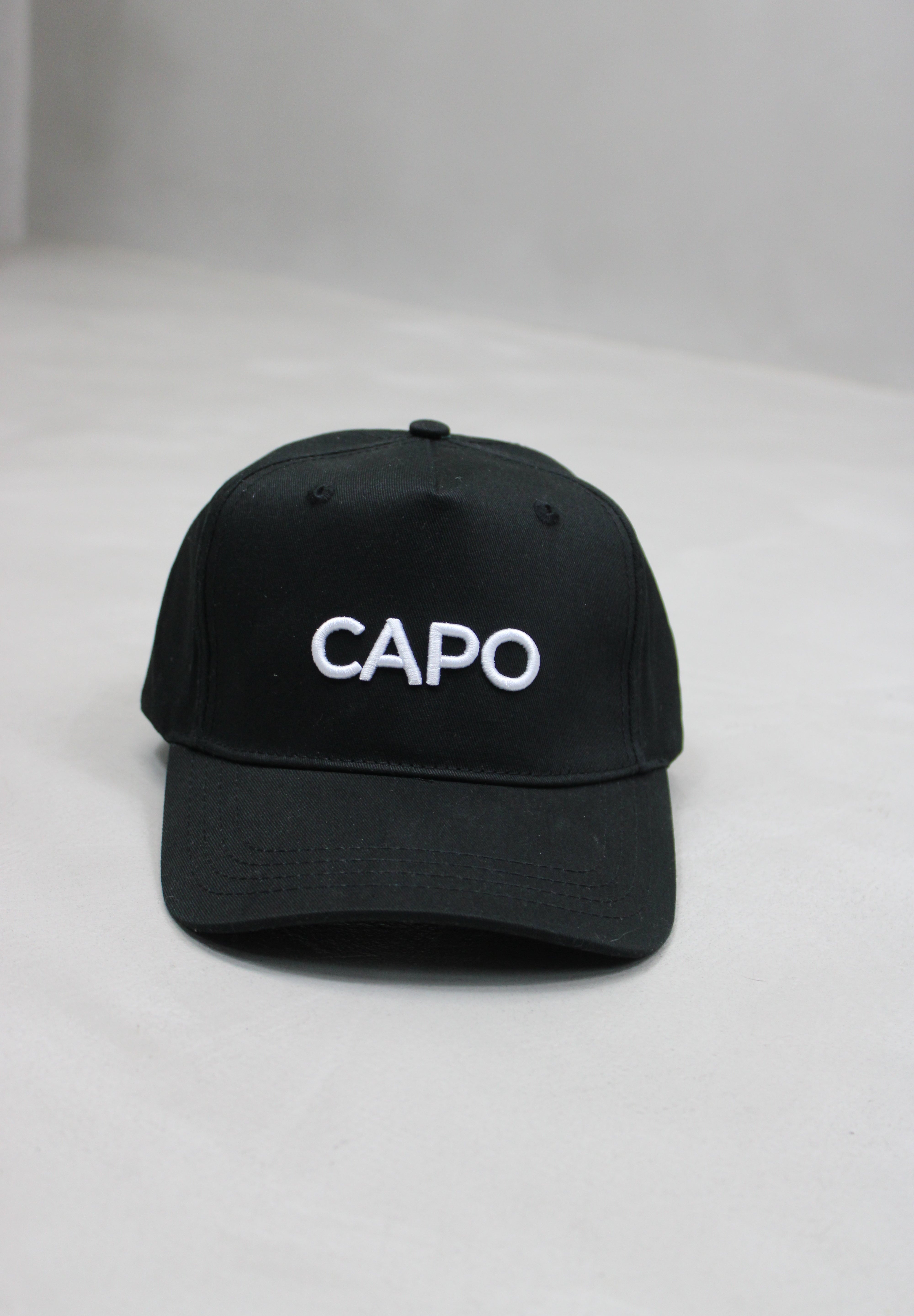 Capo Cotton Embroidered Cap - Black