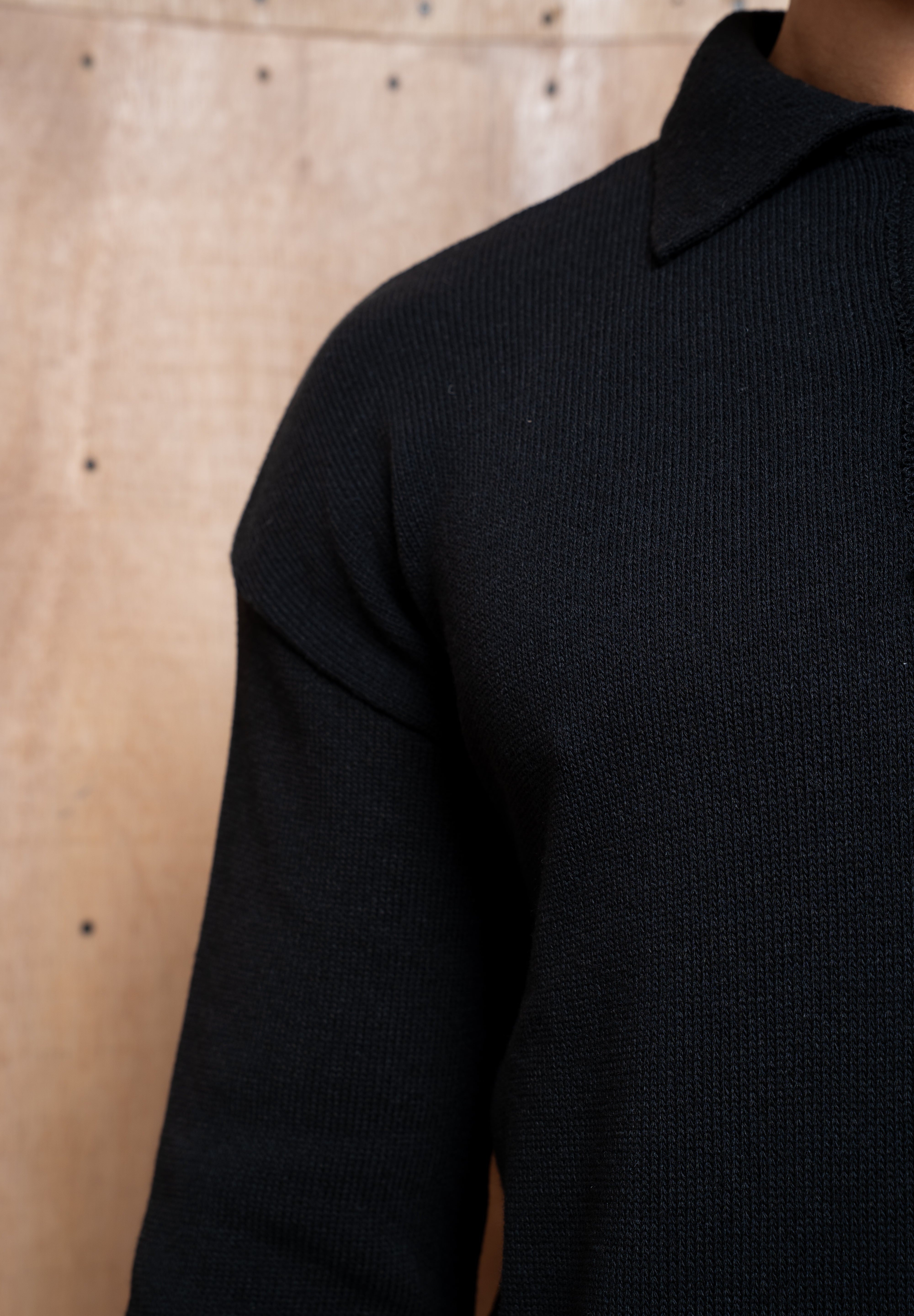 Capo Button LS Polo Shirt - Black