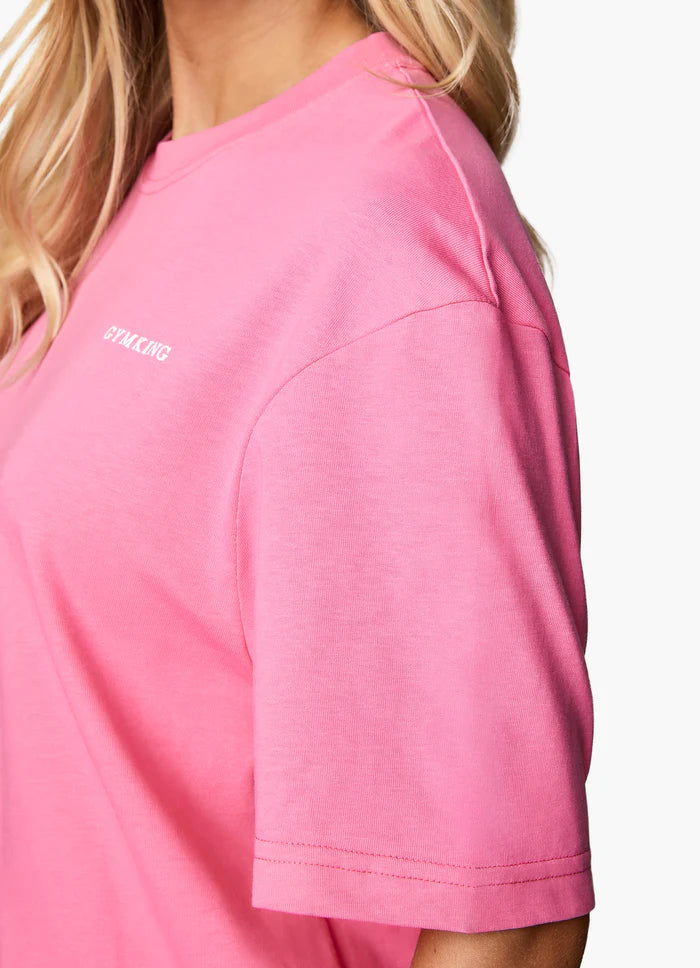 Gym King Malibu Oversized BF Tee - Paradise Pink