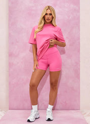 Gym King Malibu Oversized BF Tee - Paradise Pink
