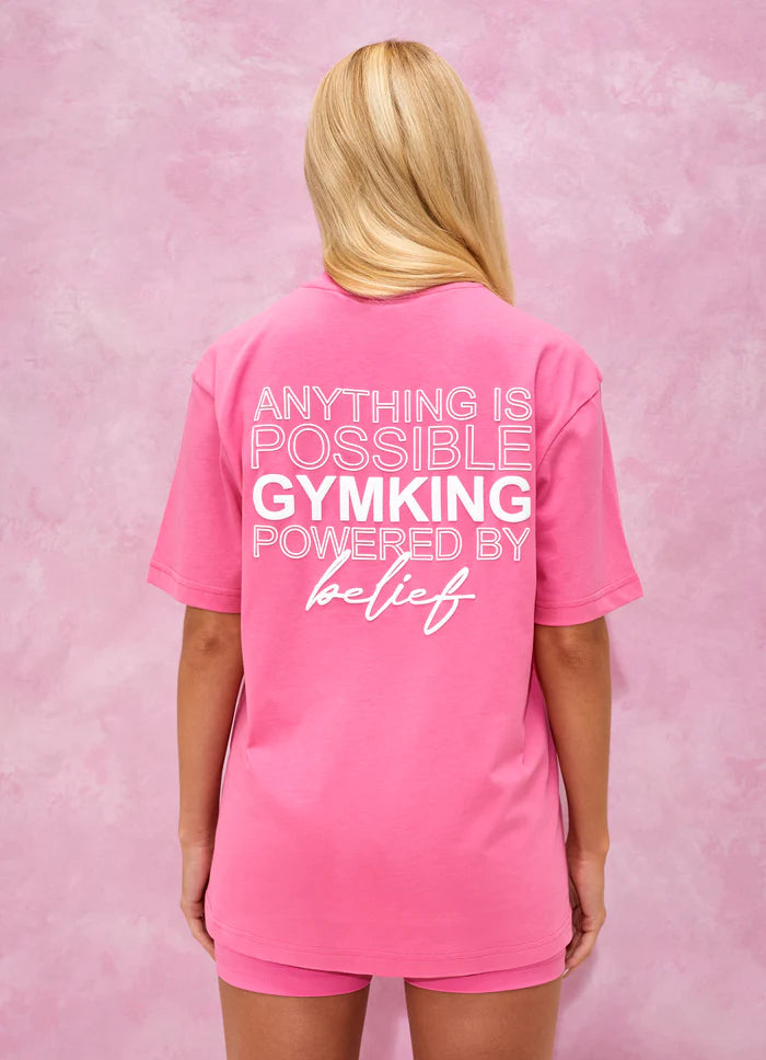 Gym King Malibu Oversized BF Tee - Paradise Pink