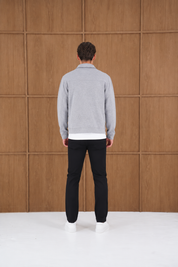 Capo Nick Zip Up Interlock Overshirt - Grey