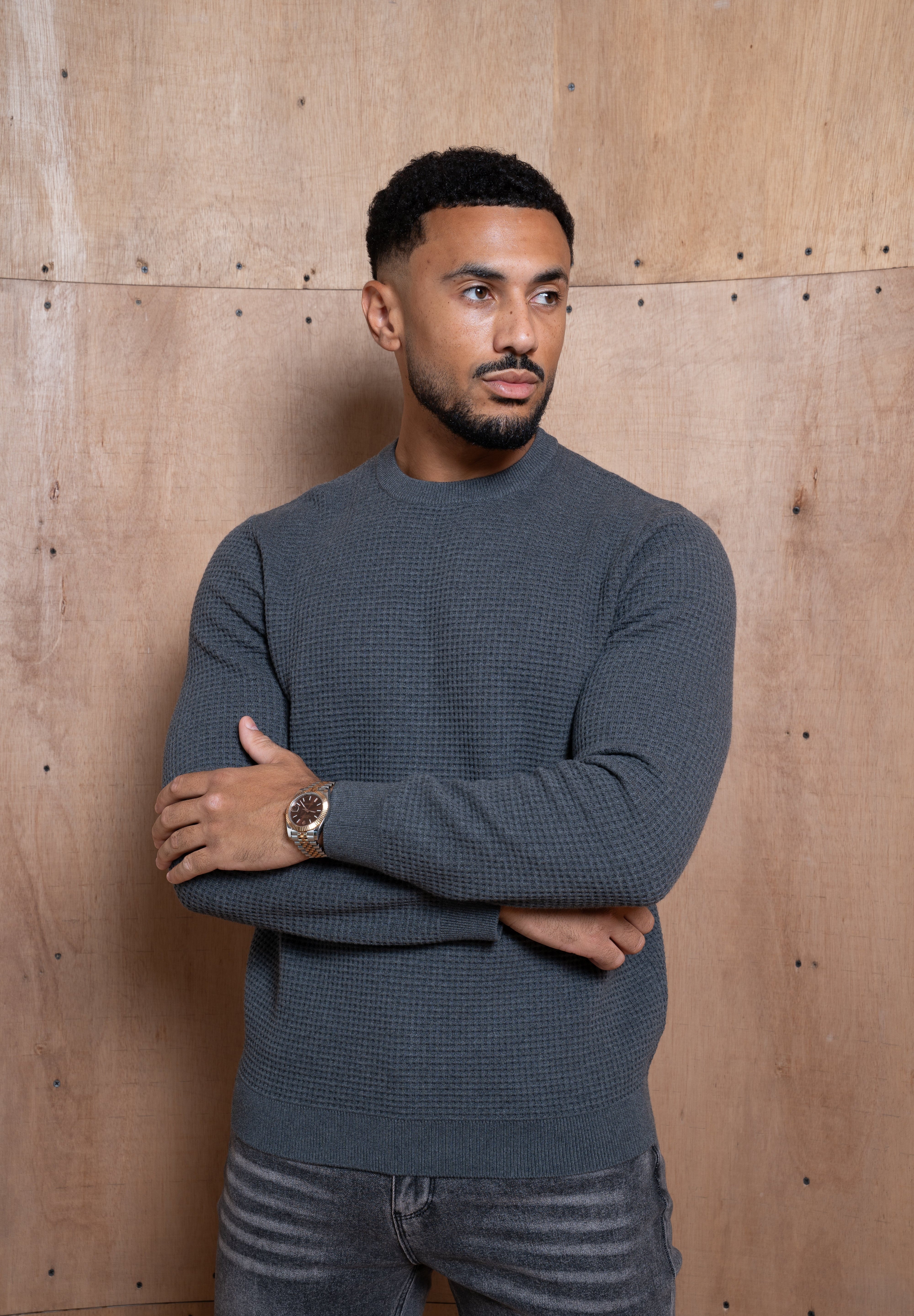 Capo CABLE Knit Jumper - Charcoal