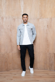 Capo Joe Pique Zip Up Overshirt - Grey
