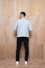 Capo Joe Pique Zip Up Overshirt - Grey