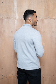 Capo Joe Pique Zip Up Overshirt - Grey