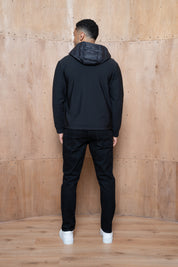 Capo Hybrid Padded Hooded Jacket - Black