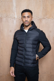 Capo Hybrid Padded Hooded Jacket - Black