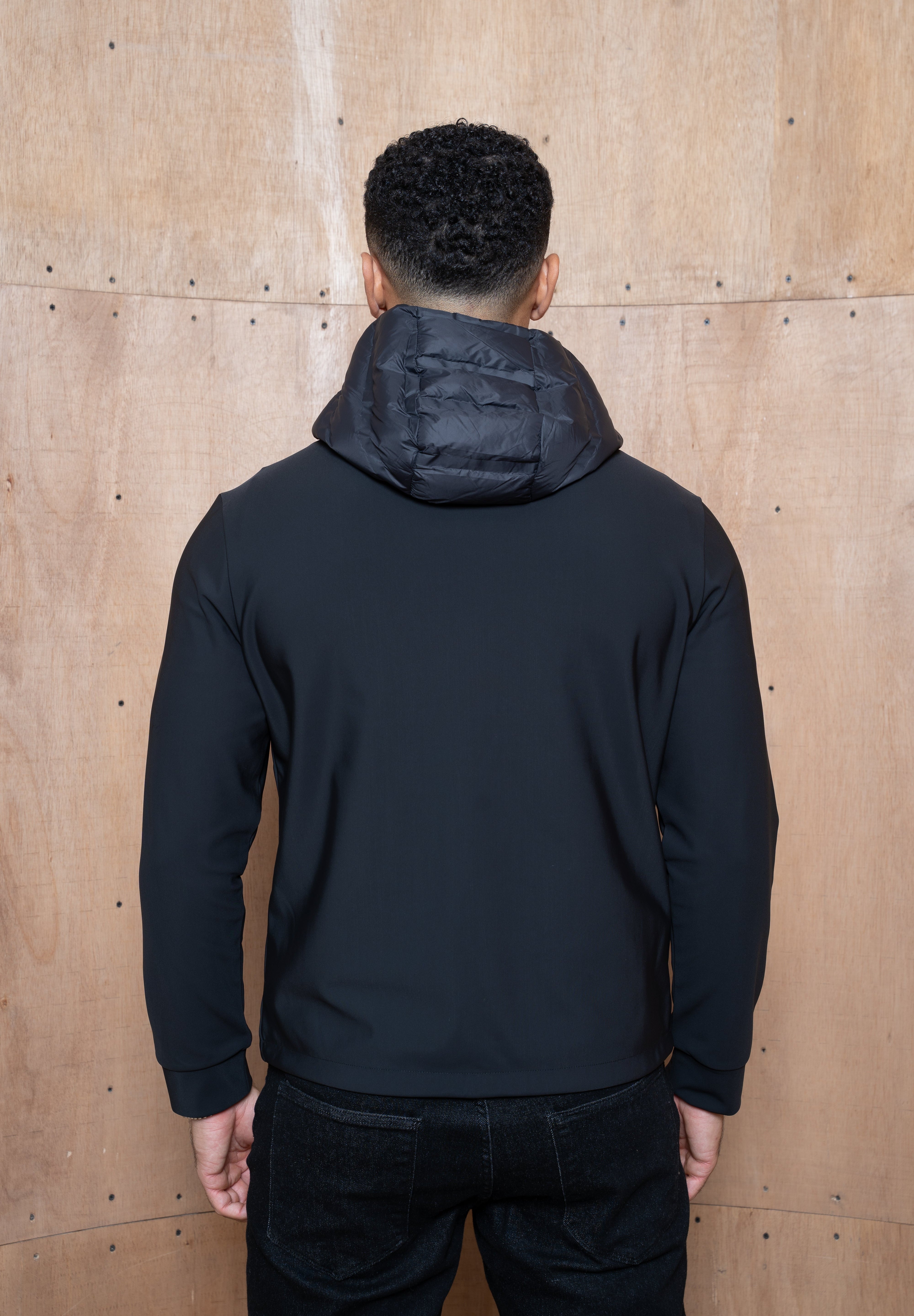 Capo Hybrid Padded Hooded Jacket - Black