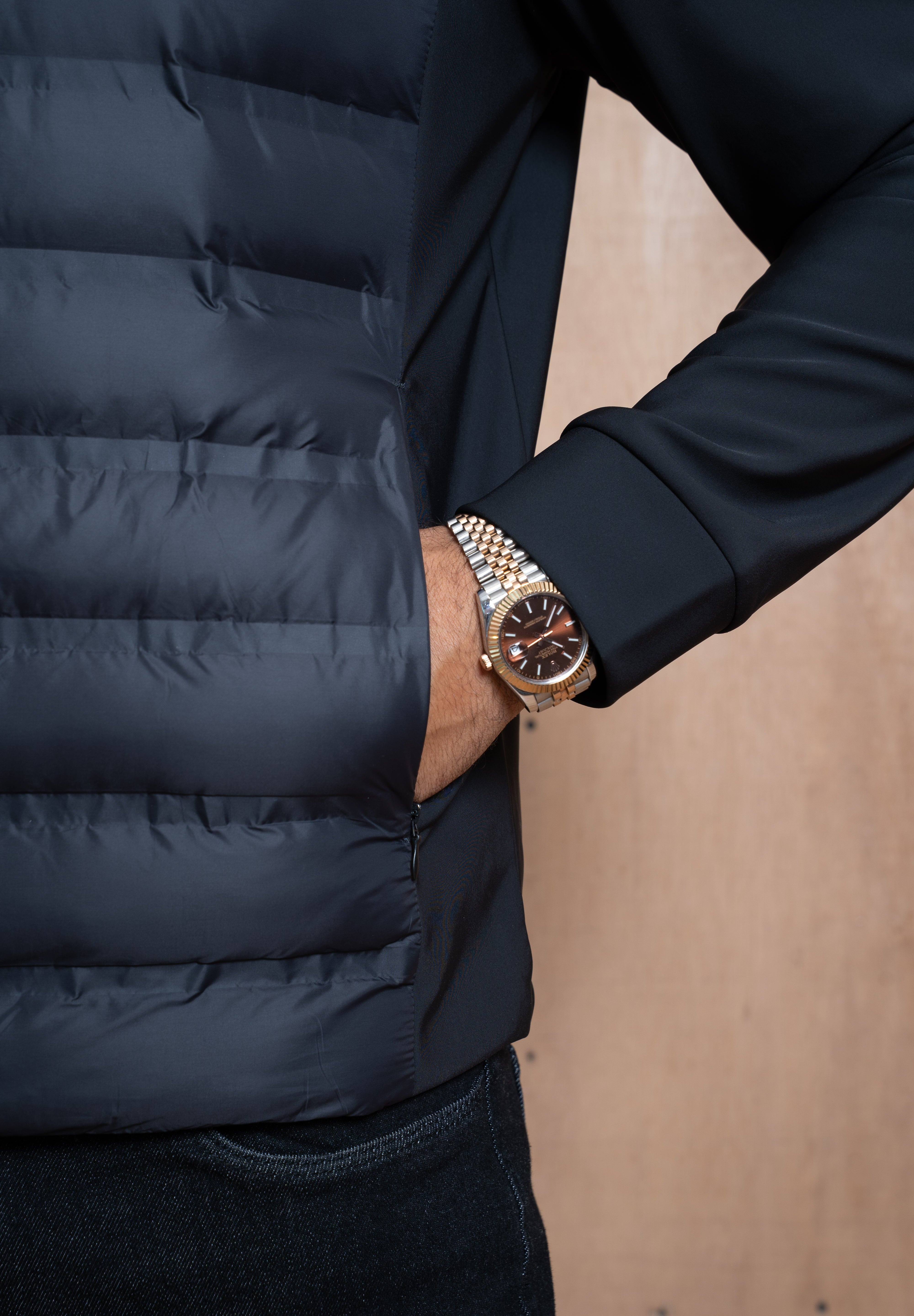 Capo Hybrid Padded Hooded Jacket - Black
