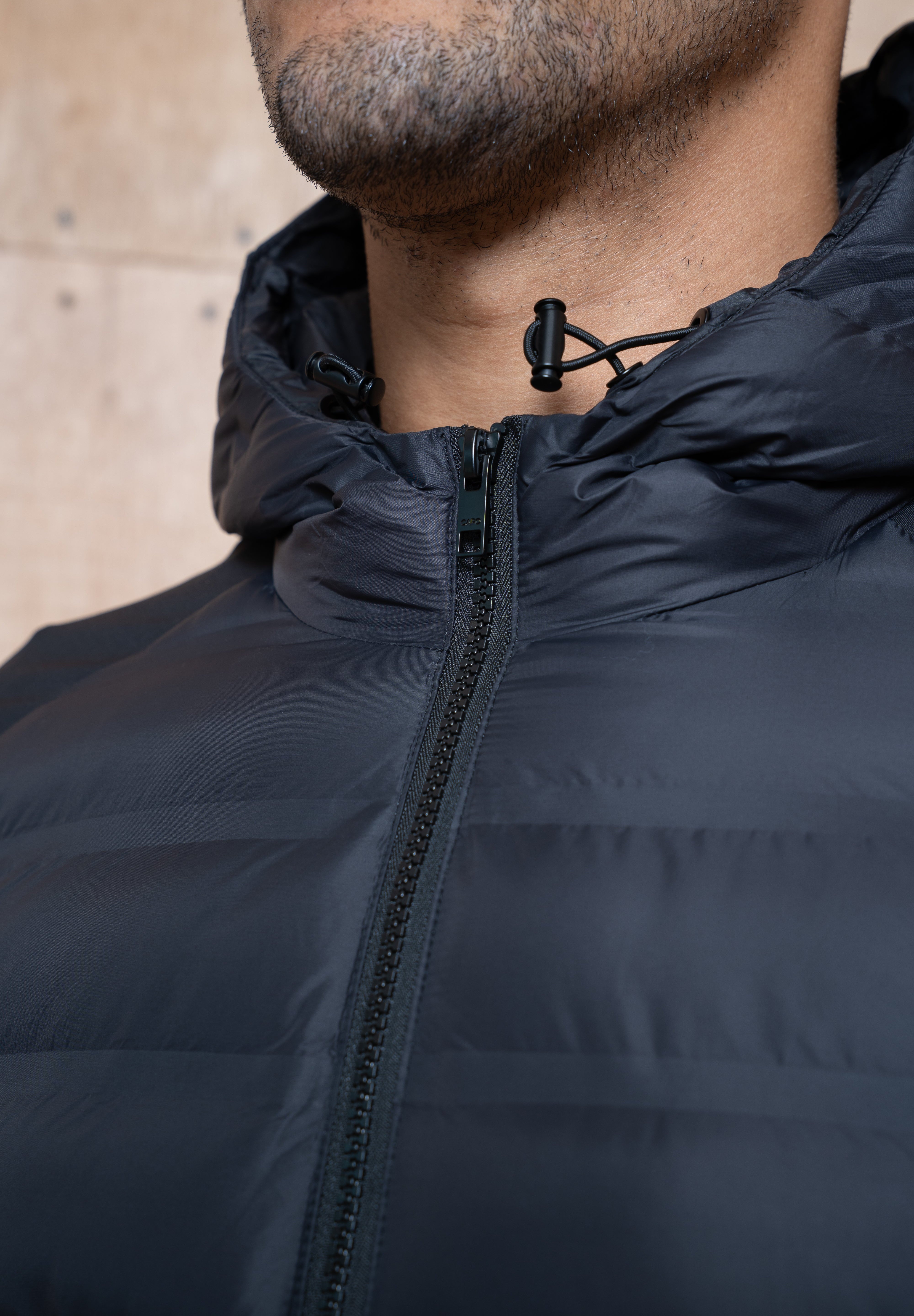 Capo Hybrid Padded Hooded Jacket - Black