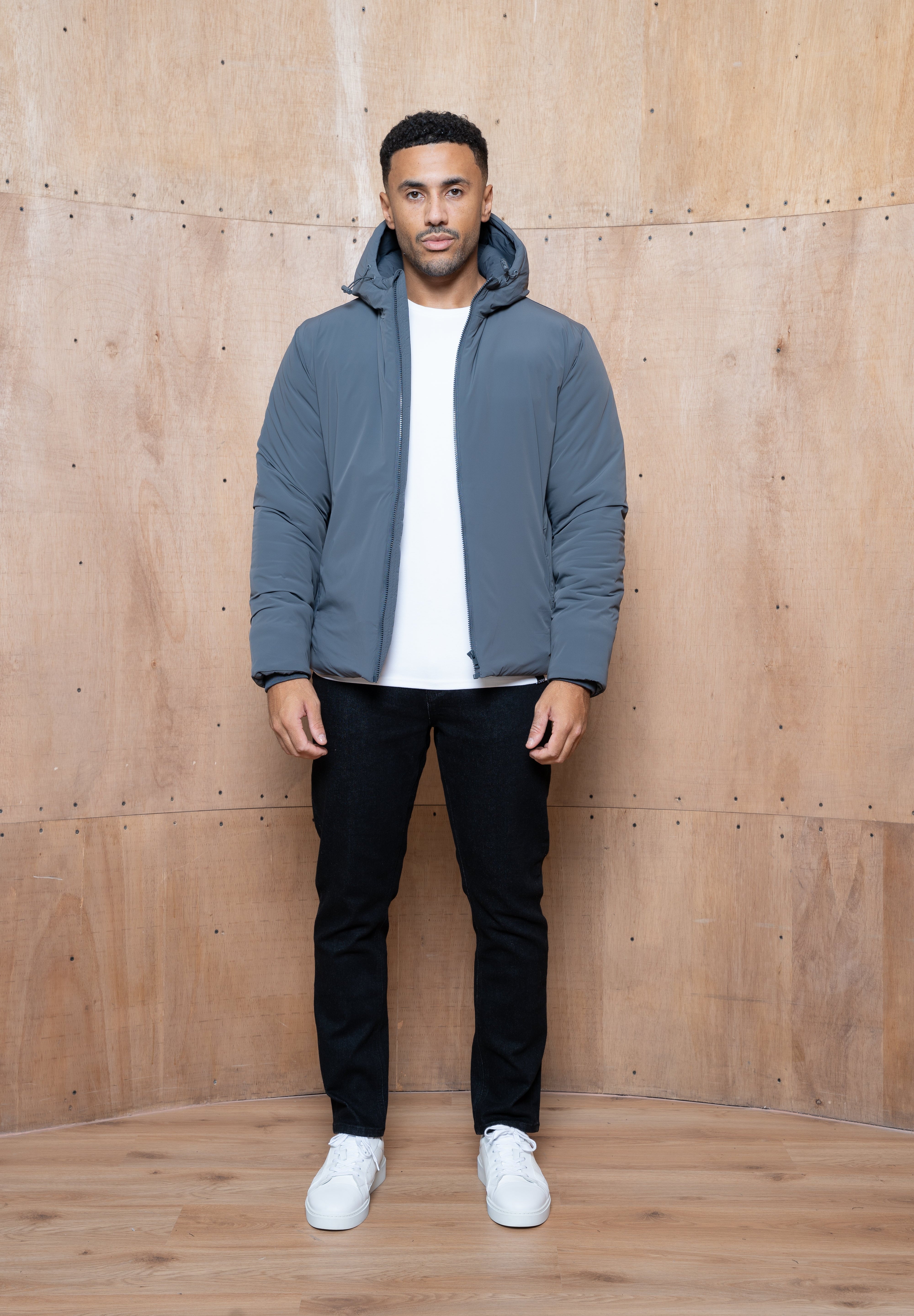 Capo Hooded Padded Jacket - Charcoal