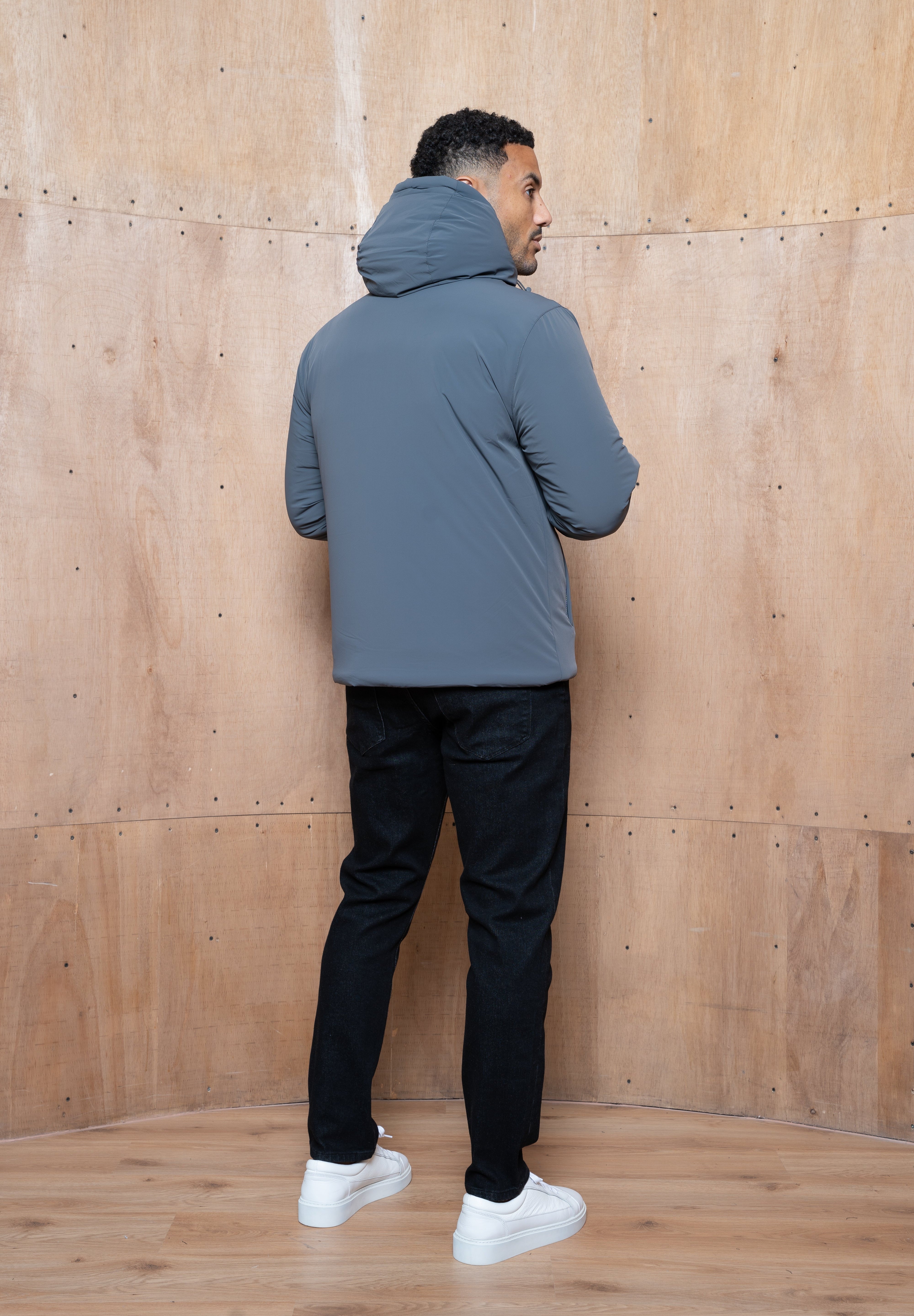 Capo Hooded Padded Jacket - Charcoal