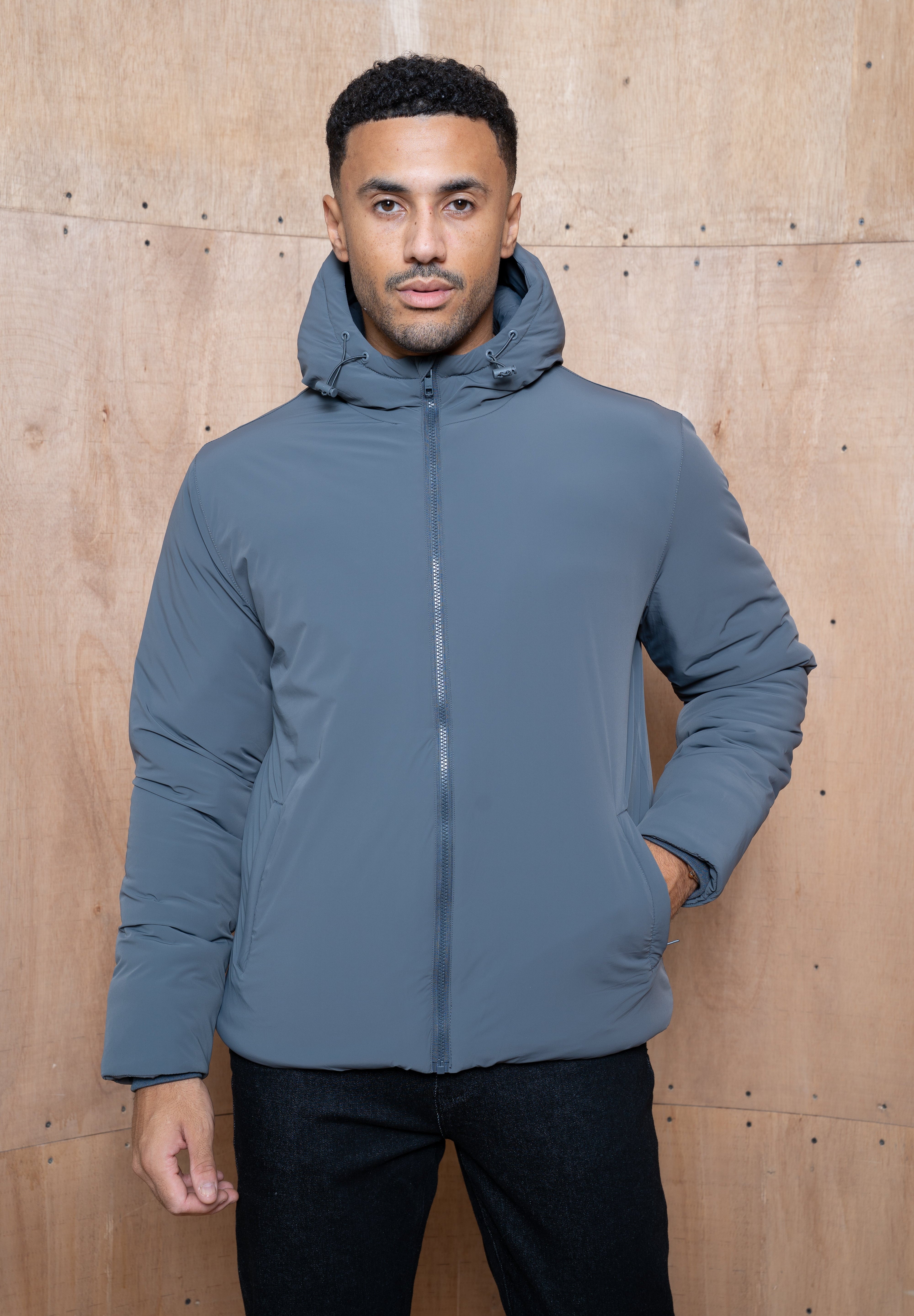 Capo Hooded Padded Jacket - Charcoal