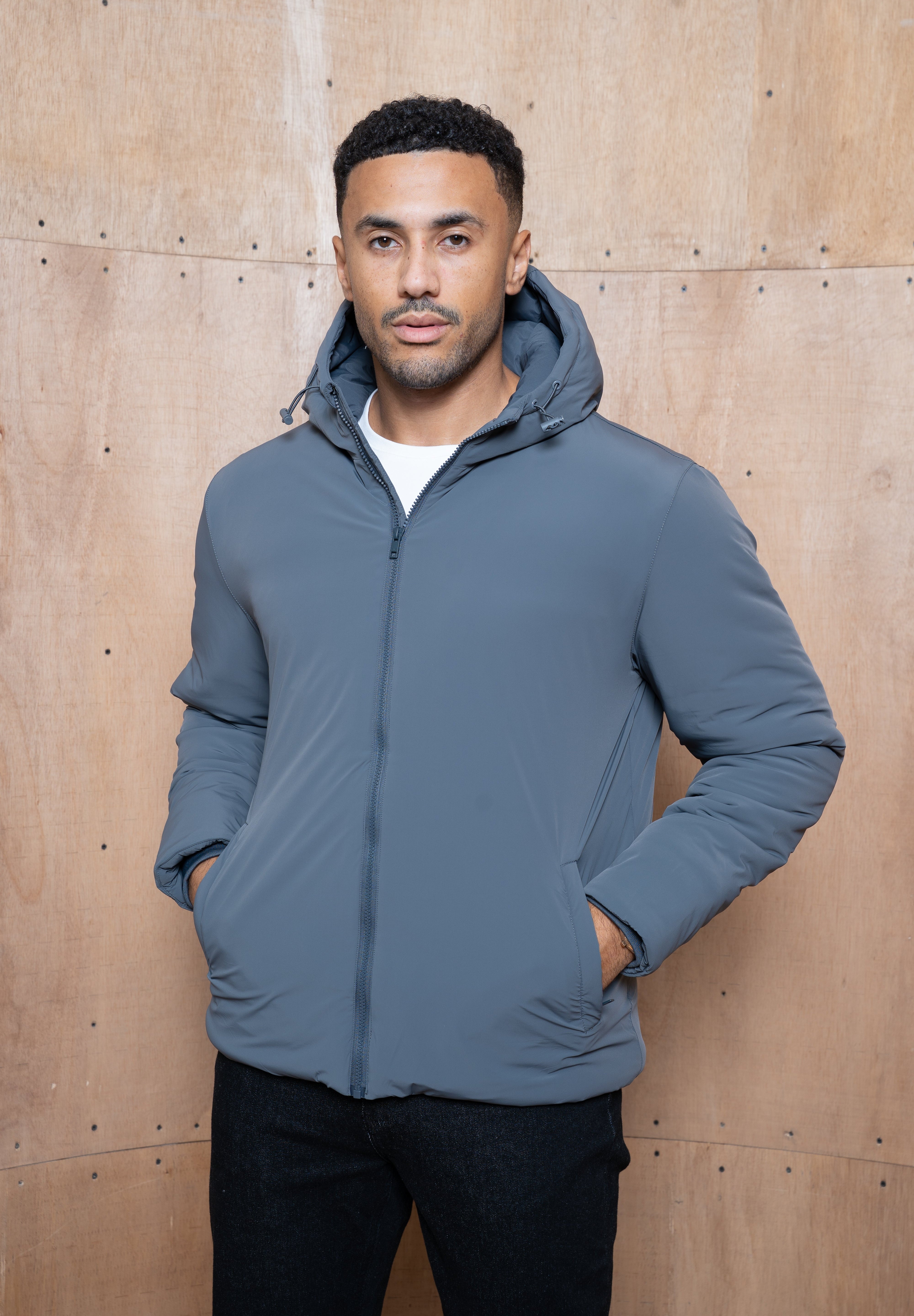 Capo Hooded Padded Jacket - Charcoal