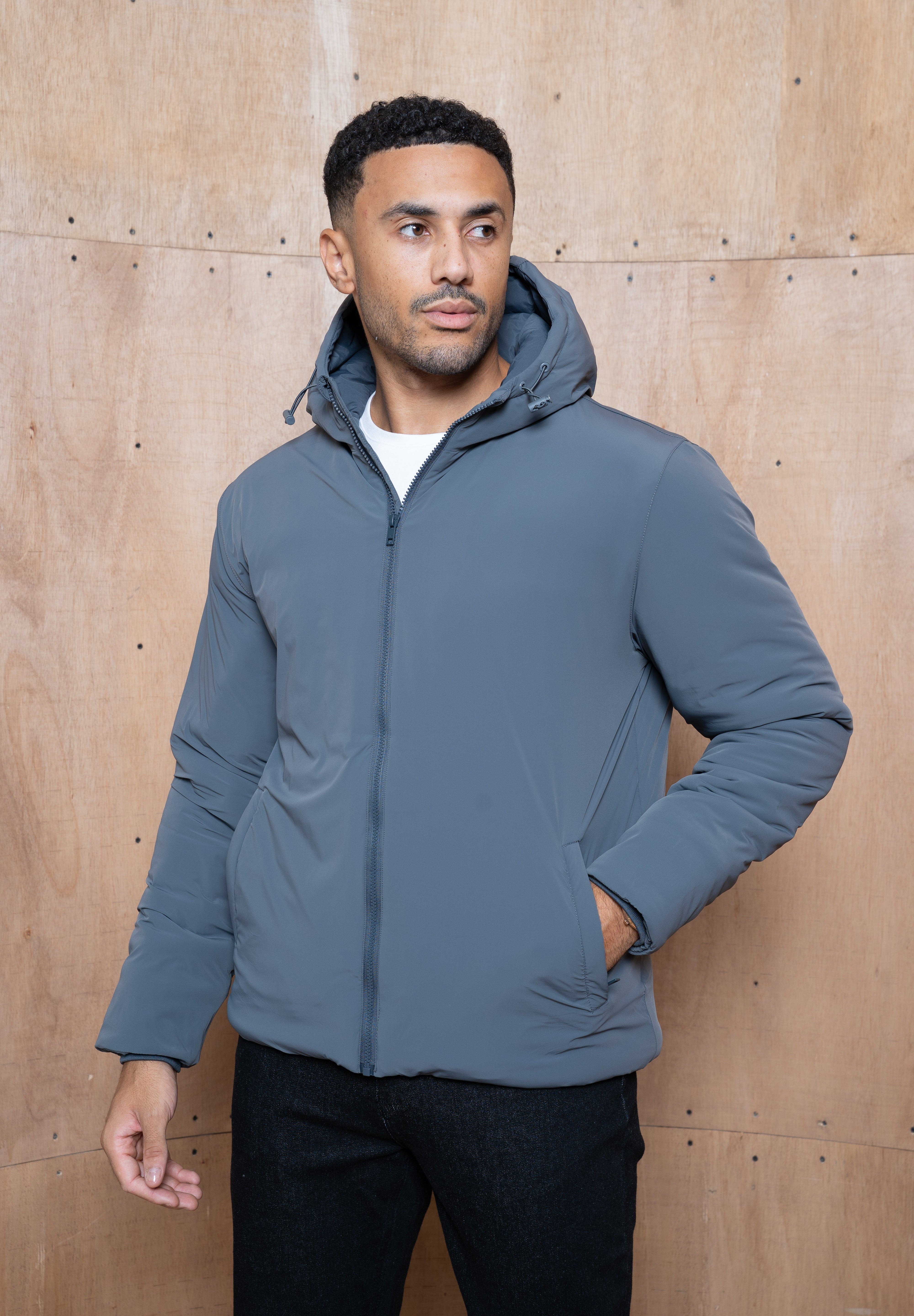 Capo Hooded Padded Jacket - Charcoal
