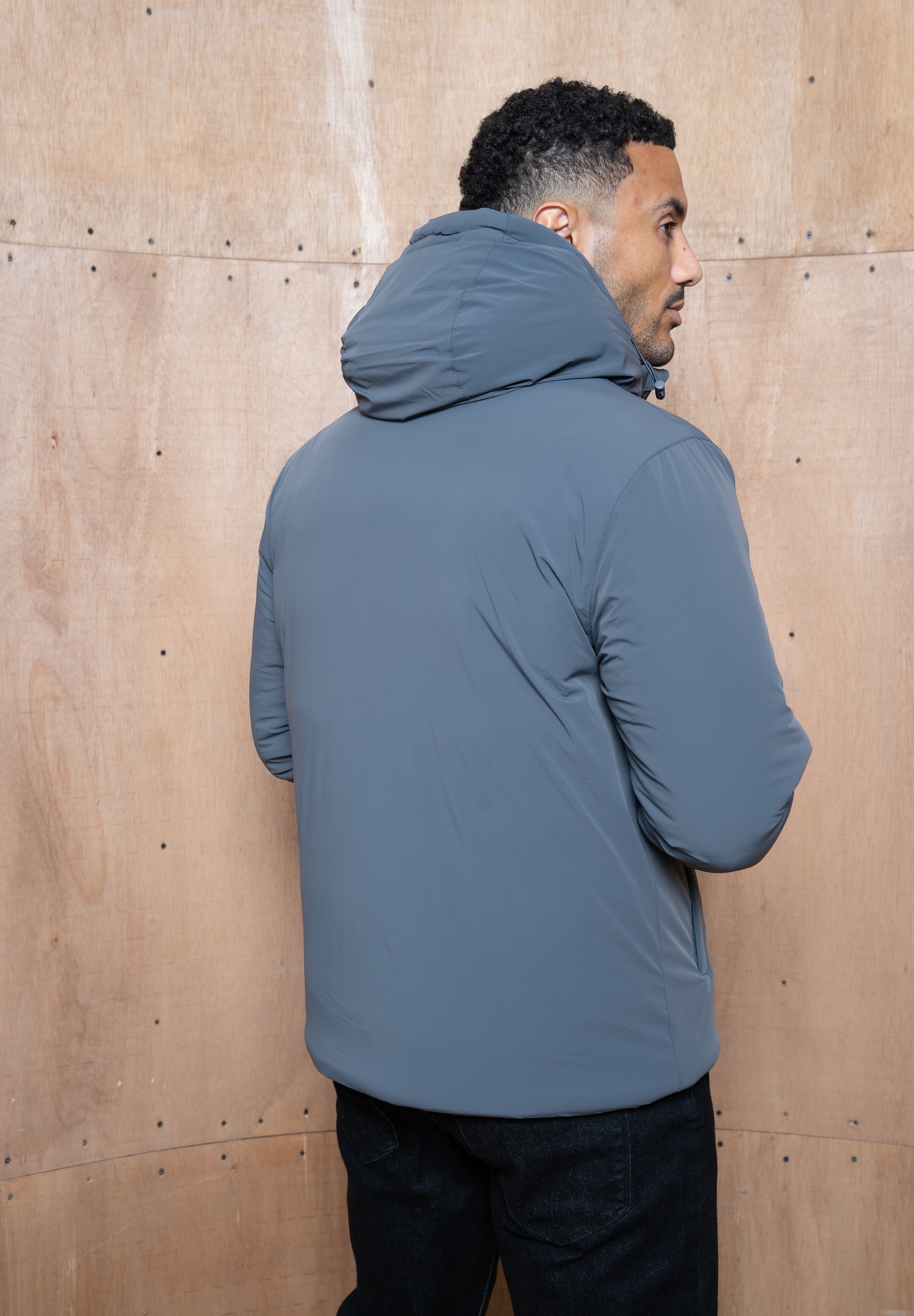 Capo Hooded Padded Jacket - Charcoal