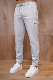 Capo Smart Cuffed Cargo Pants - Light Grey