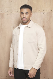 Capo Smart Button Overshirt - Stone