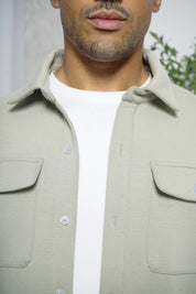 Capo Interlock Jersey Overshirt - Olive