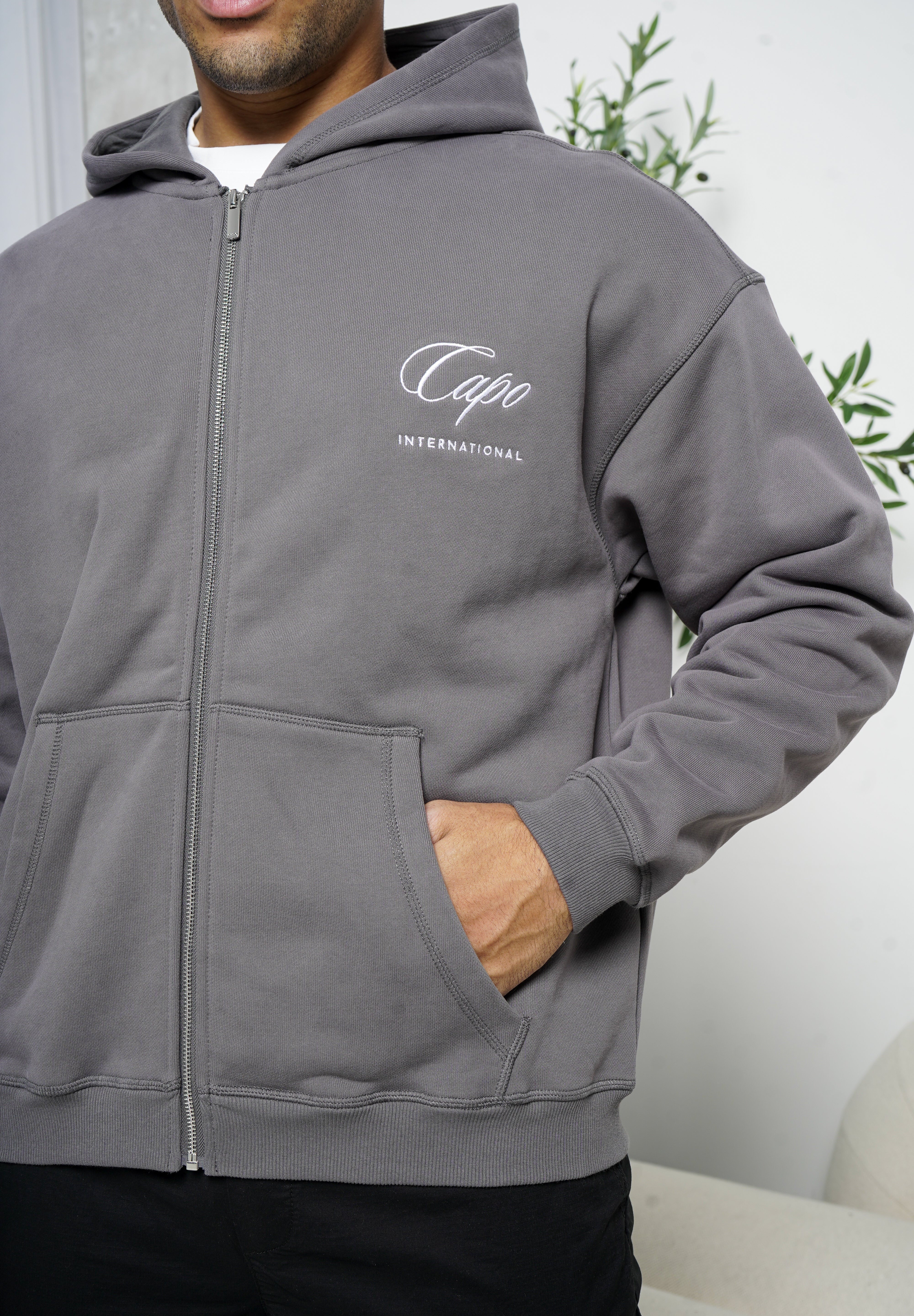 Capo International Full Zip Hoodie - Charcoal