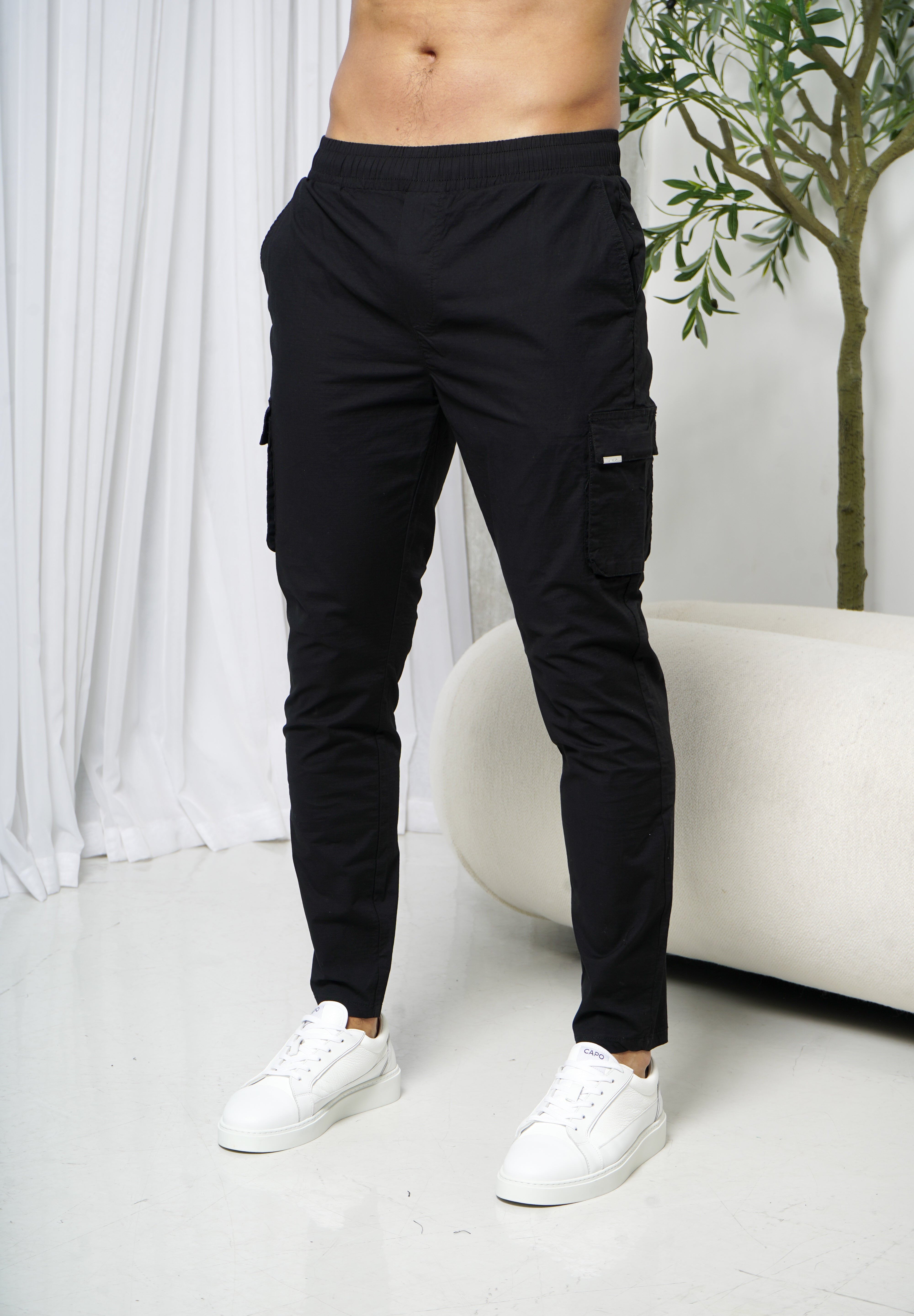 Capo Elasticated Cargo Trouser - Black