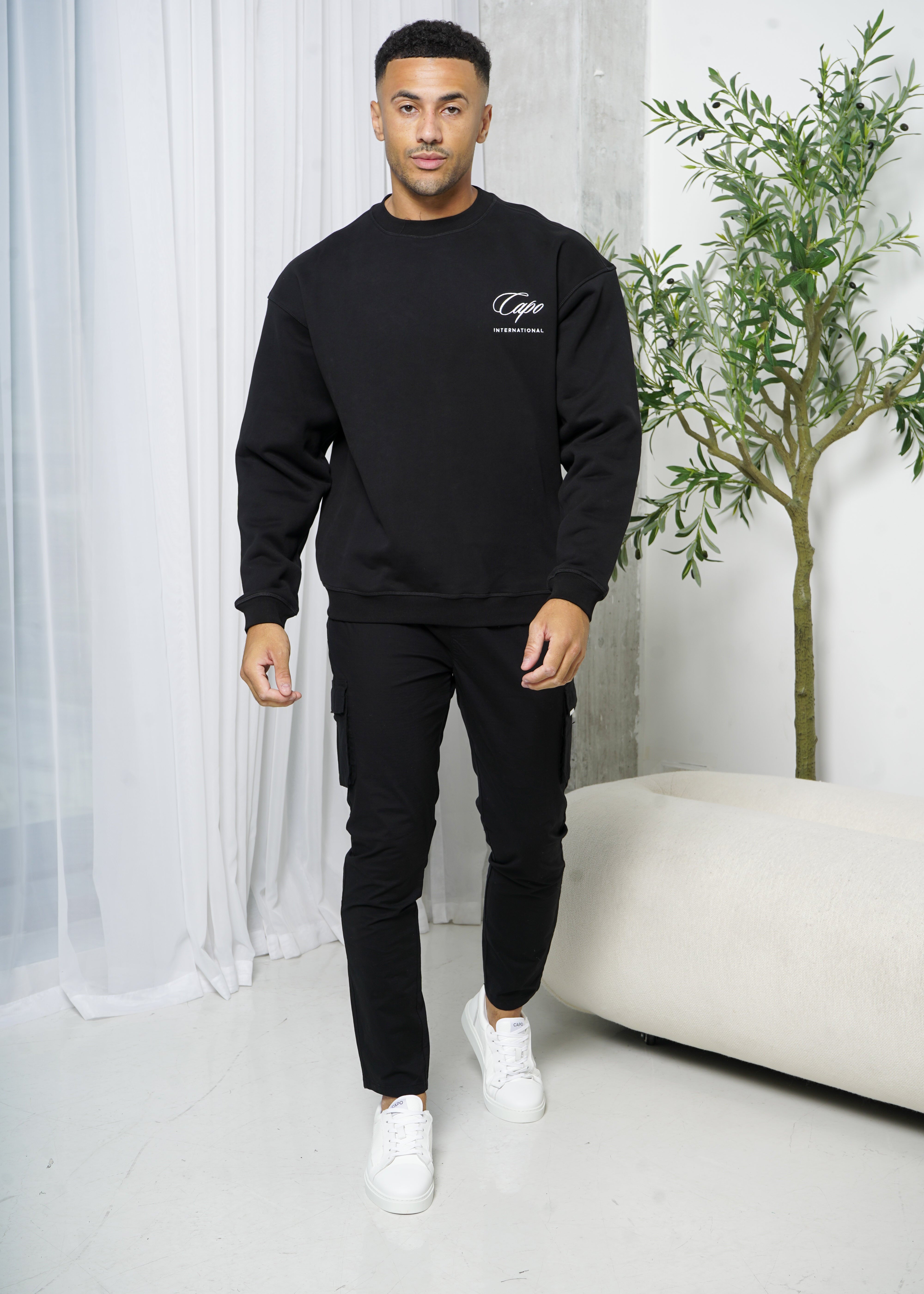 Capo Elasticated Cargo Trouser - Black
