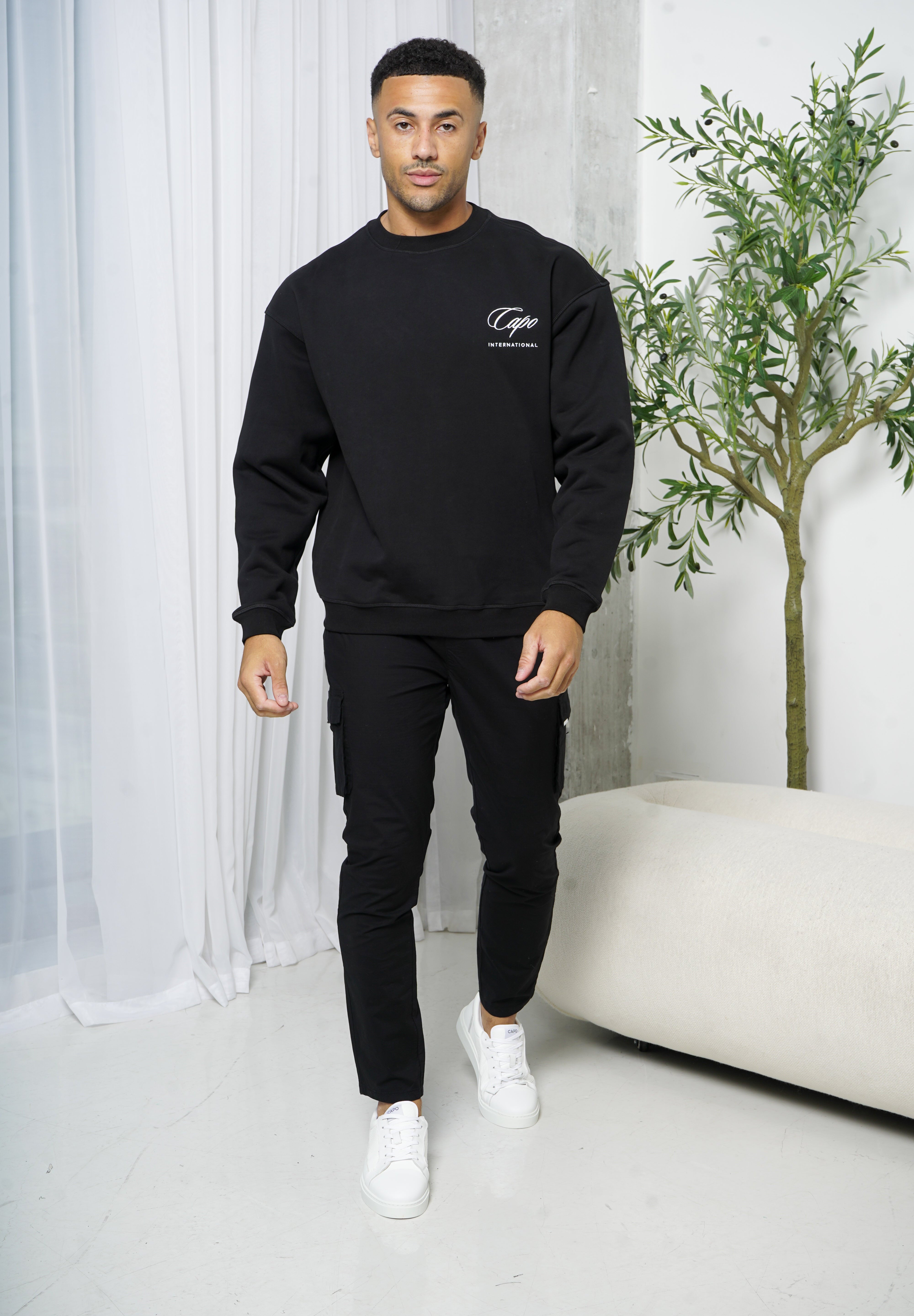 Capo Elasticated Cargo Trouser - Black
