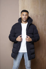 Capo Mid-Length Puffer Coat - Black