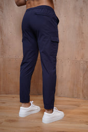 Capo Smart Cuffed Cargo Pants - Navy