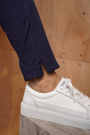 Capo Smart Cuffed Cargo Pants - Navy