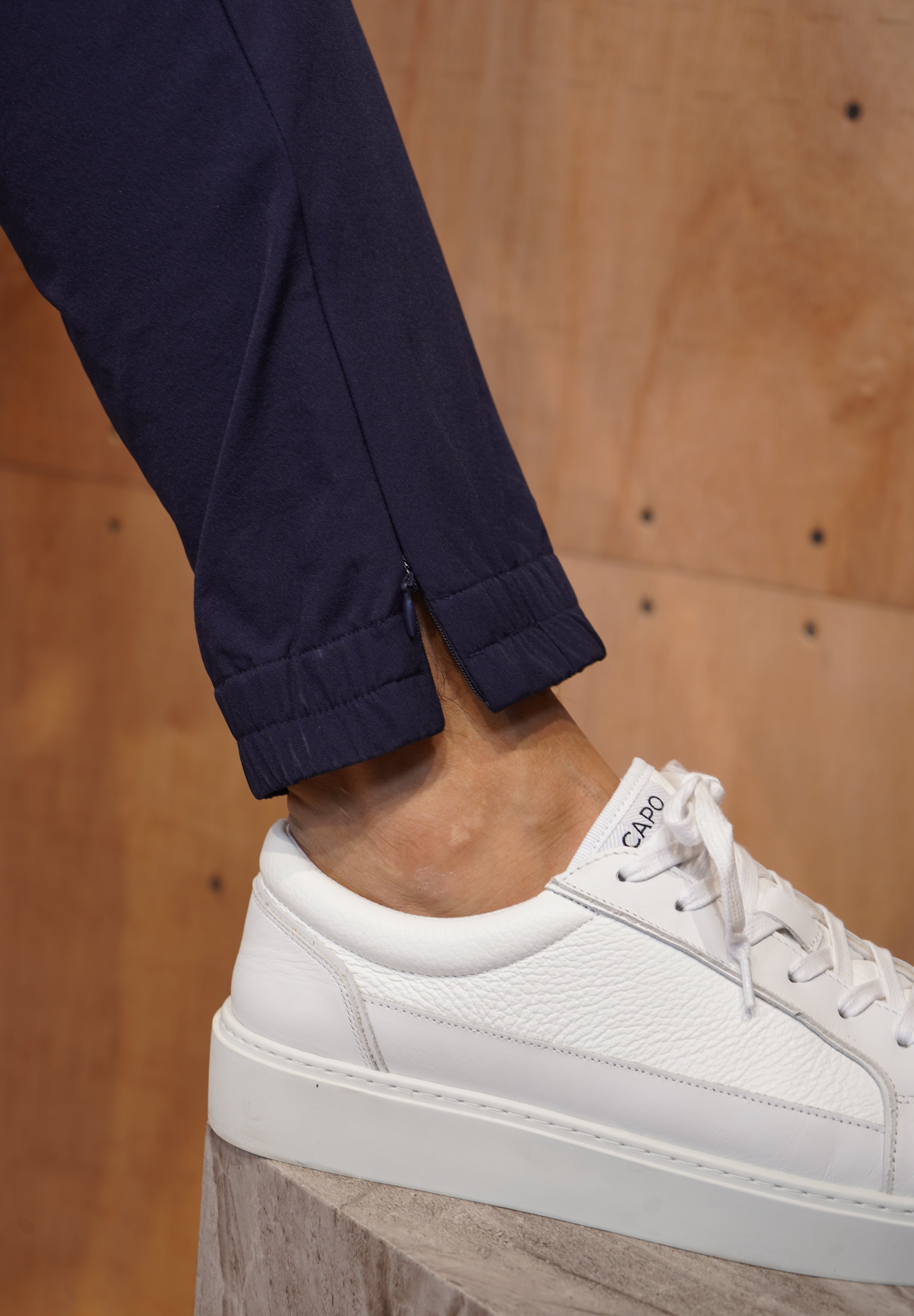 Capo Smart Cuffed Cargo Pants - Navy