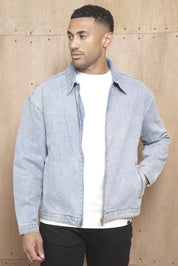 Capo Washed Zip Denim Jacket - Blue