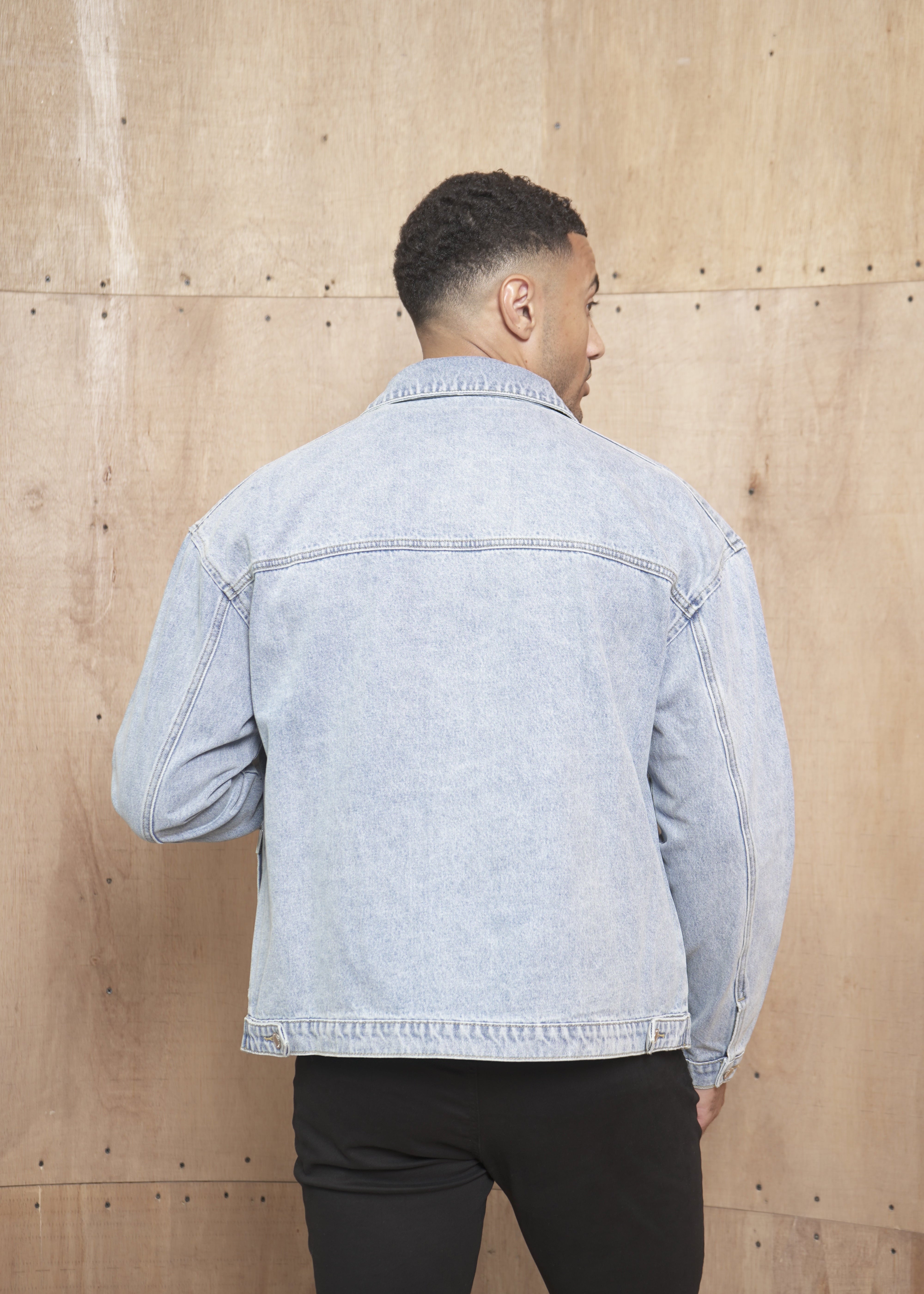 Capo Washed Zip Denim Jacket - Blue