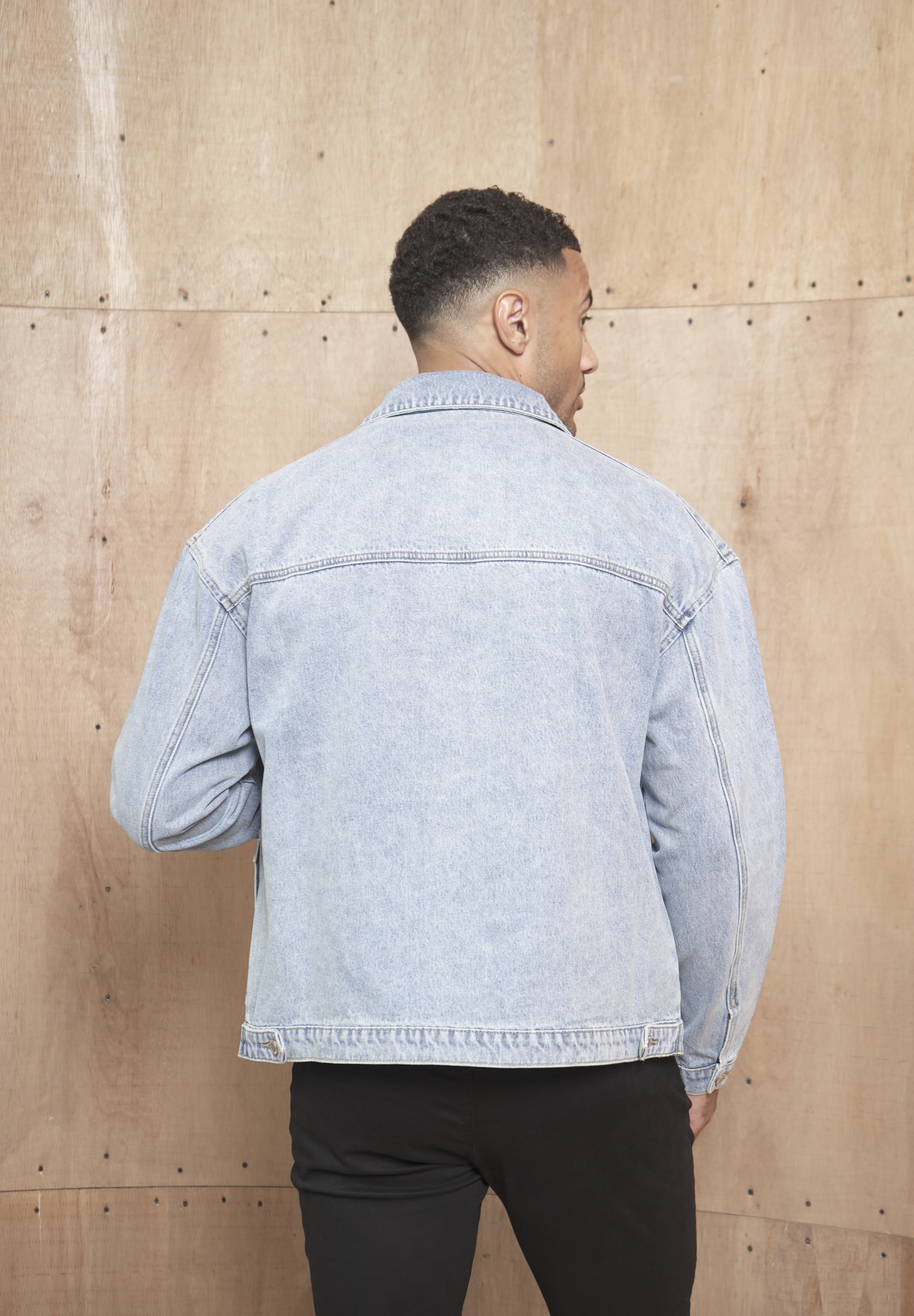 Capo Washed Zip Denim Jacket - Blue